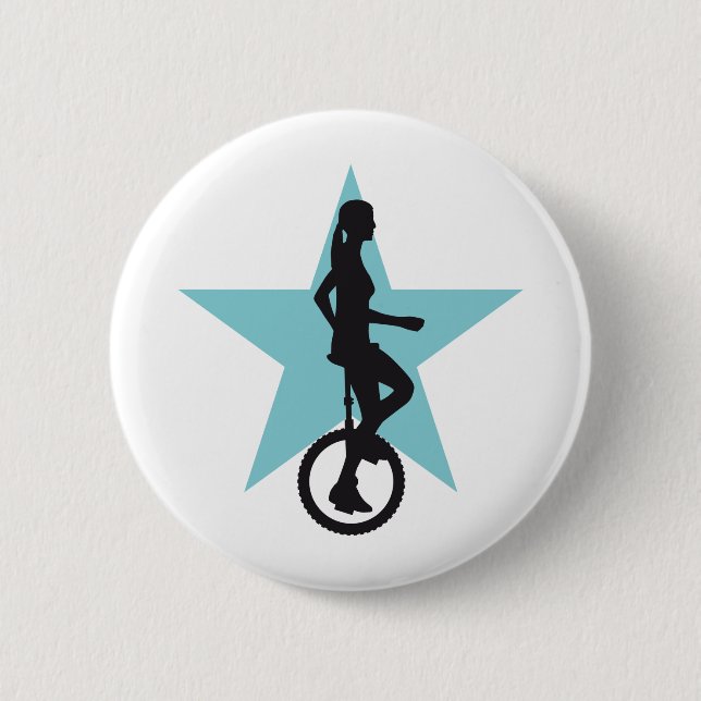 unicycle rider pinback button (Front)