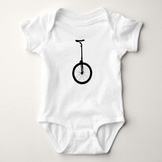 Unicycle Silhouette Baby Bodysuit (Front)