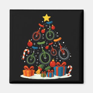Unicycling Unicycle Christmas Tree Xmas  Magnet