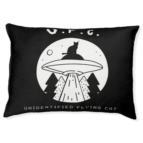 Unidentified Flying Cat U F C  Cat Atop UFO Pet Bed