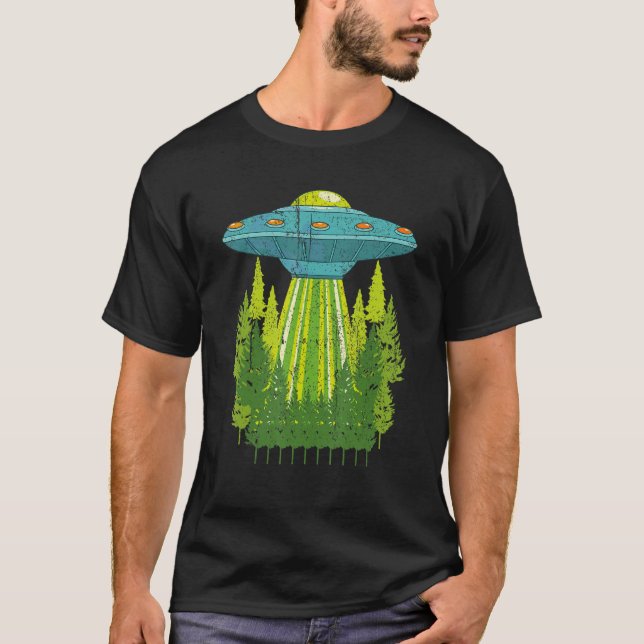 Unidentified Flying Object Alien Sci Fi Nature Tre T-Shirt (Front)