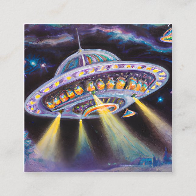 Unidentified Flying Objects (UFOs) Have been a Top Square Business Card (Front)