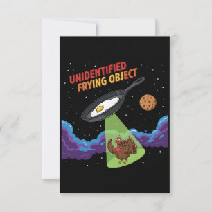 Unidentified Frying Object Funny UFO Turkey Abduc Thank You Card