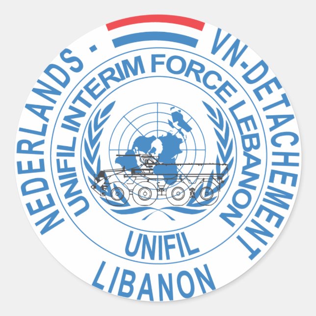 UNIFIL NL UN Detachement Classic Round Sticker (Front)