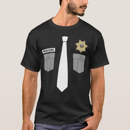 Uniform Correction Officer Police Thin Silver Line T_Shirt