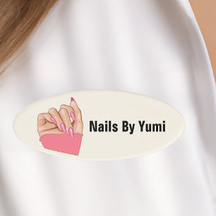 Uniform Nail Artist Manicurist Salon Beauty Name Tag