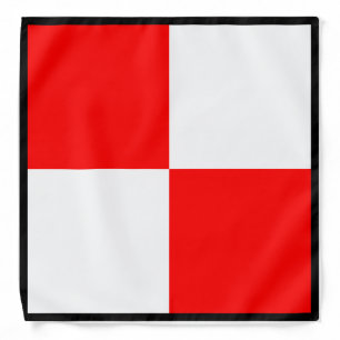 Uniform Red White checkered square Bandana