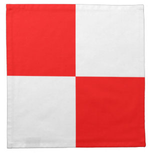 Uniform red white checkered square cloth napkin