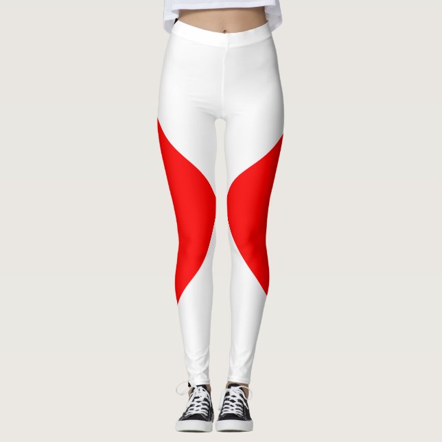 Uniform Red White checkered square Leggings (Front)