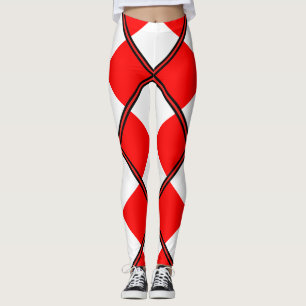 Uniform Red White checkered square Leggings