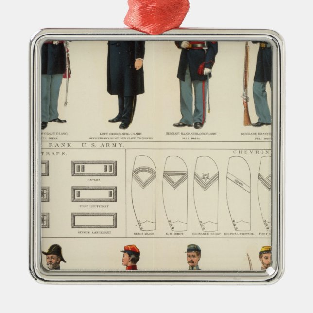 Uniforms, US, CS armies Metal Ornament (Front)