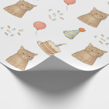 Unimpressed Cat Birthday Wrapping Paper