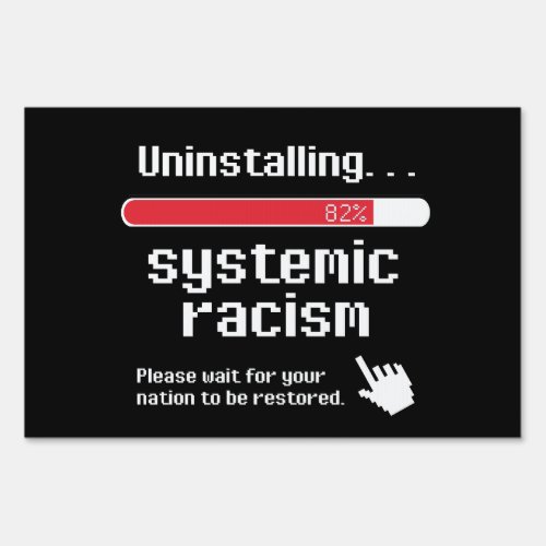 Uninstalling Systemic Racism Classic Round Sticker Sign