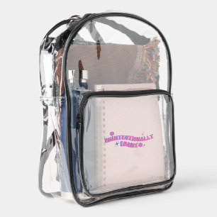 Unintentionally Funny Pink Retro Groovy Text Clear Backpack