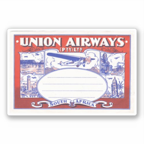 Union Airways South Africa Sticker