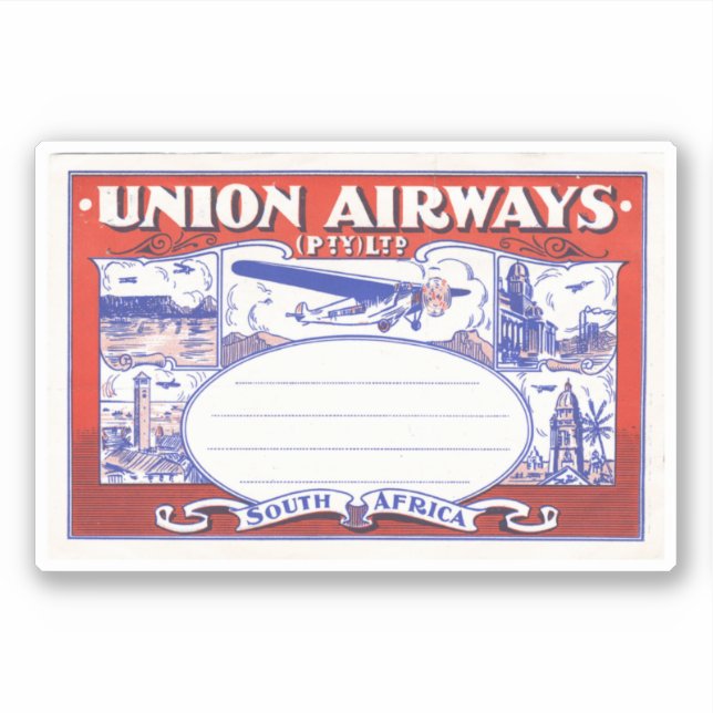 Union Airways South Africa Sticker (Front)
