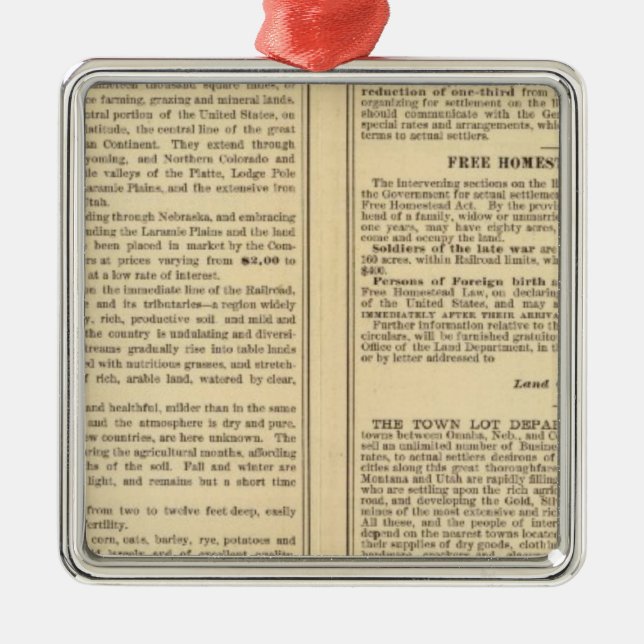 Union and Central Pacific Railroad Lines Metal Ornament (Front)