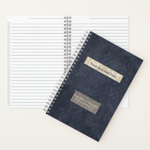 Union Blue Ivory and Gray _ Personalized Notebook