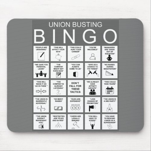 Union Busting Bingo Mouse Pad