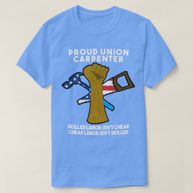 Union Carpenter American Flag Carpenter  T-Shirt (Design Front)
