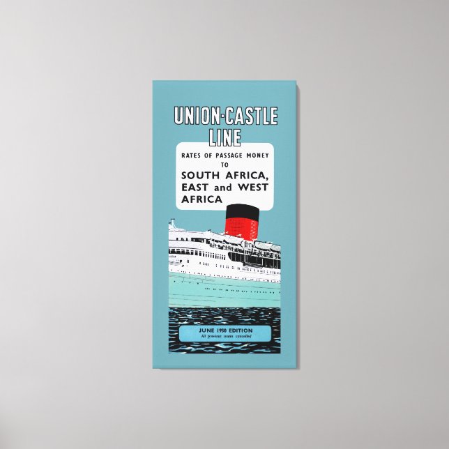 Union Castle Line Brochure ~ XL Canvas Print (Front)