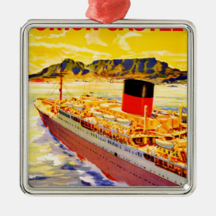 Union Castle to South Africa Metal Ornament