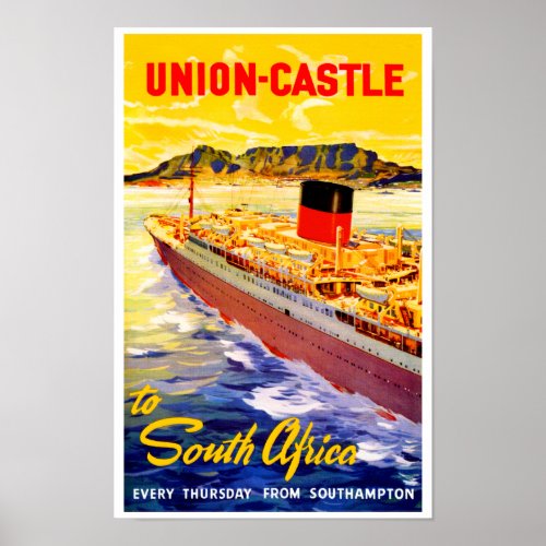 Union Castle to South Africa Poster