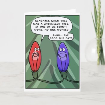 Union Christmas Lights Funny Card by Unique_Christmas at Zazzle