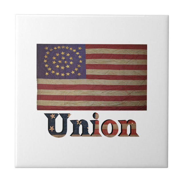 Union Civil War Flag ✨ Vintage Historical  Tile (Front)