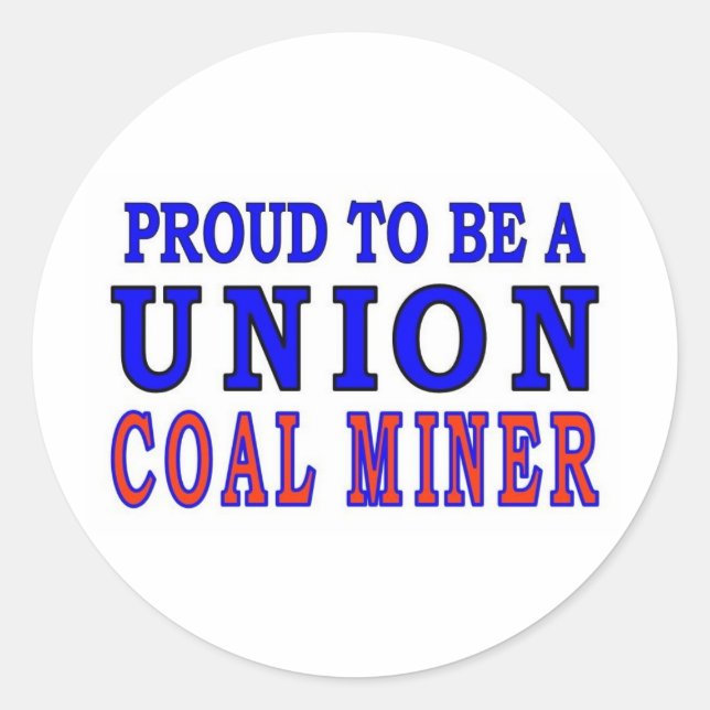 UNION COAL MINER CLASSIC ROUND STICKER (Front)