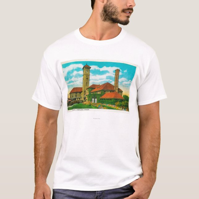 Union Depot Railroad Station in Portland, T-Shirt (Front)