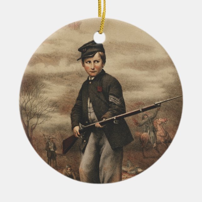 Union Drummer Boy John Clem at Point Lookout Ceramic Ornament (Front)