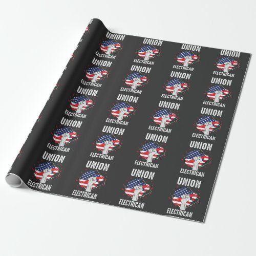 Union Electrician US Retired American Husband Wrapping Paper