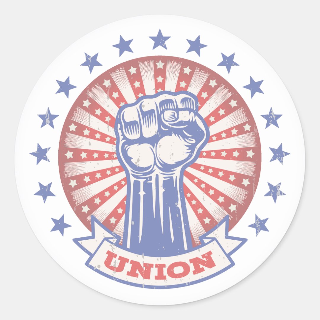 Union Fist 817 Classic Round Sticker | Zazzle