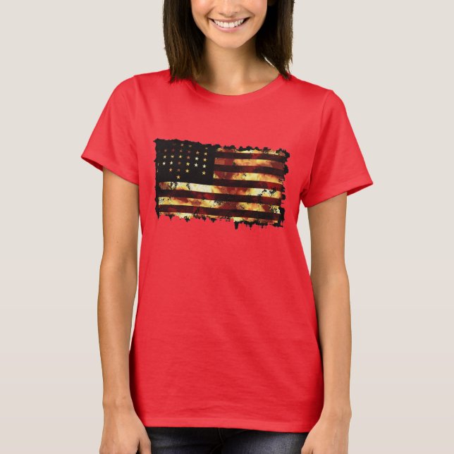 Union Flag, Civil War, Stars and Stripes, Grunge T-Shirt (Front)