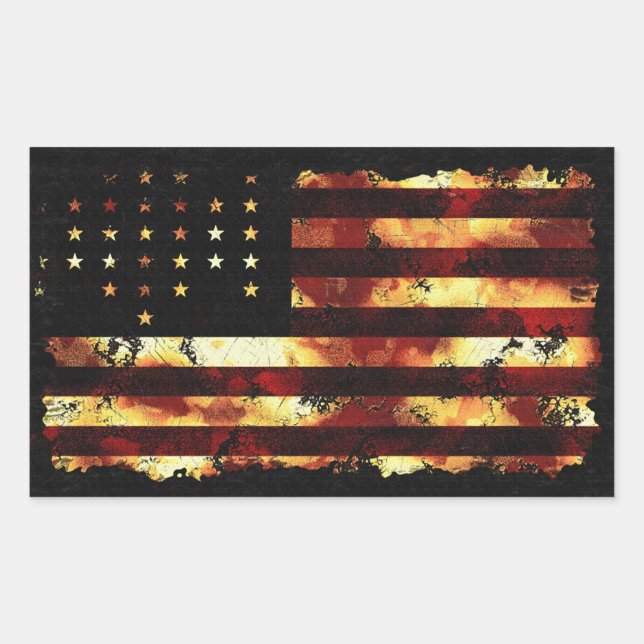 Union Flag, Civil War, Stars and Stripes, USA Rectangular Sticker (Front)