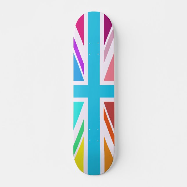 Union Flag/Jack Design – Multicoloured Skateboard Deck (Front)