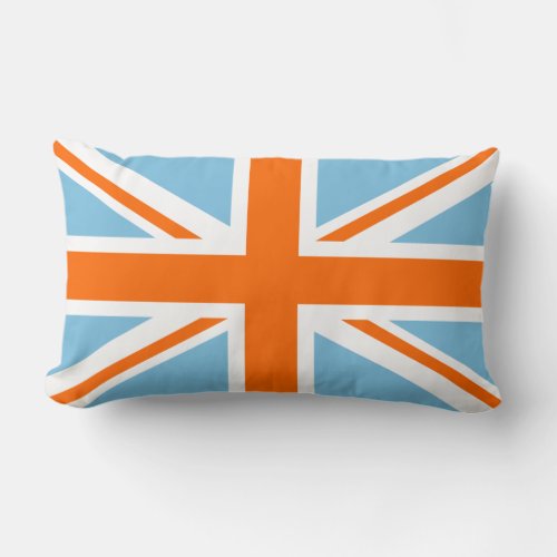 Union FlagJack Design Orange White  Blue Lumbar Pillow