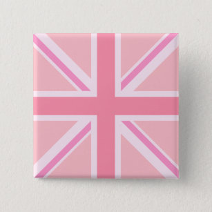 Union Flag/Jack Design Pinks Button