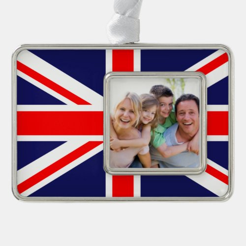 Union Flag Silver Plated Framed Ornament