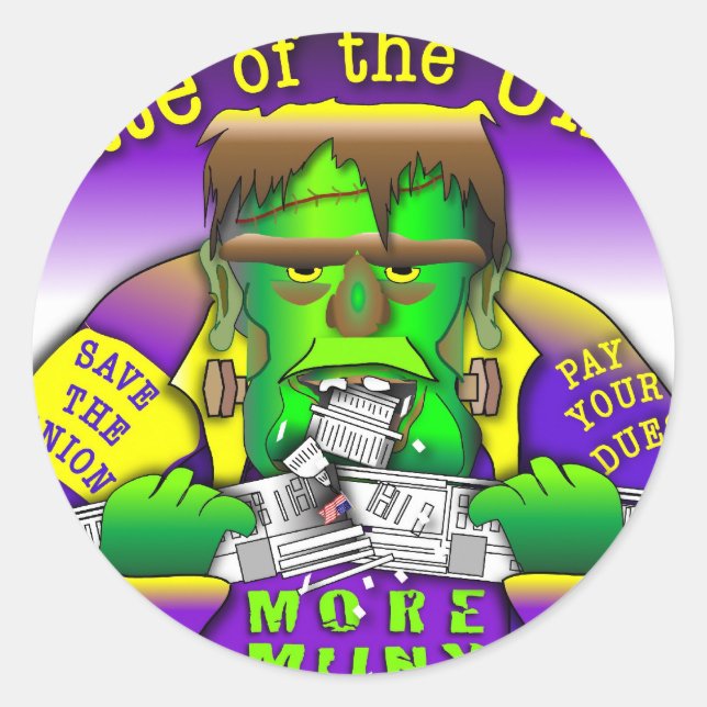 Union Frankenstein Classic Round Sticker (Front)