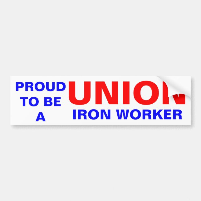 UNION IRON WORKER BUMPER STICKER (Front)