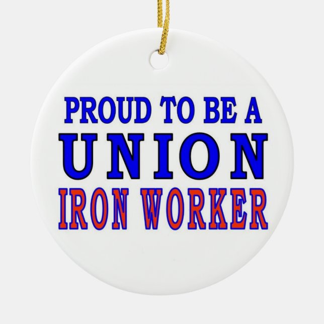UNION IRON WORKER CERAMIC ORNAMENT (Front)