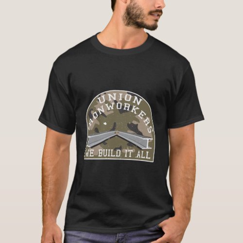 Union Ironworker Camouflage Graphic Laborer Gift T_Shirt