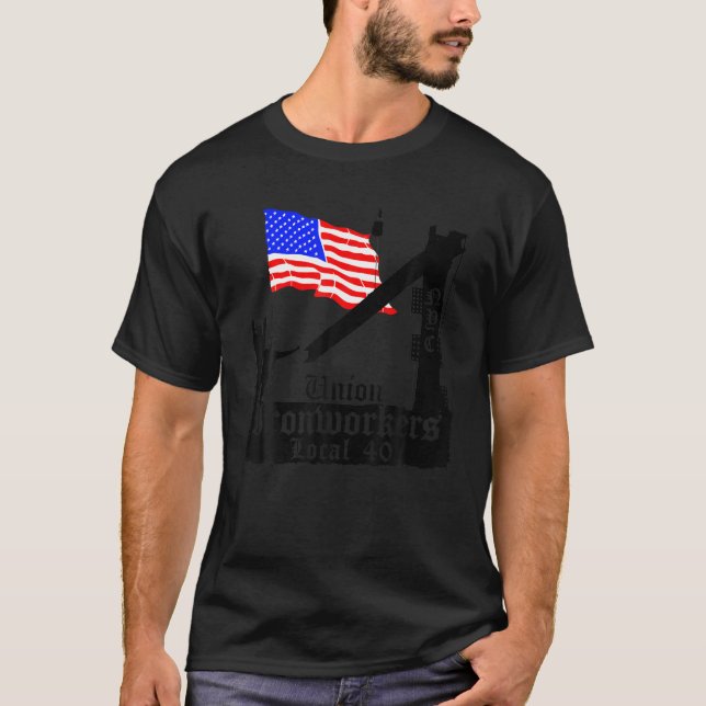 Union Ironworkers Local 40 NYC American Flag Tee (Front)
