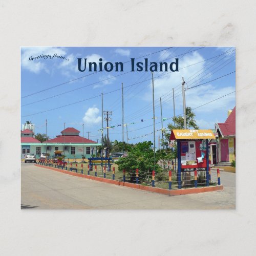 Union Island Main Square Postcard