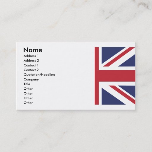 Customizable UNION_JACK(1/2) BUSINESS CARDS