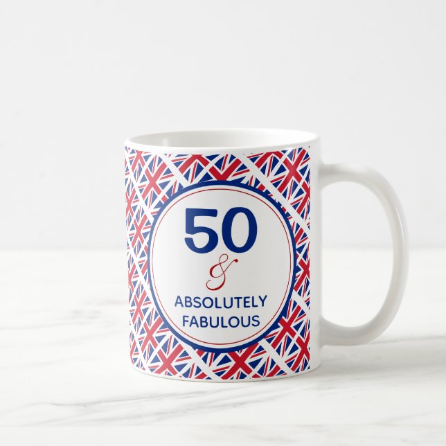 UNION JACK 50 & Absolutely Fabulous GREAT BRITAIN Coffee Mug (Right)