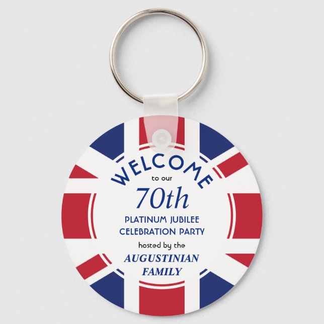 UNION JACK 70th Platinum Jubilee Celebration Keychain (Front)
