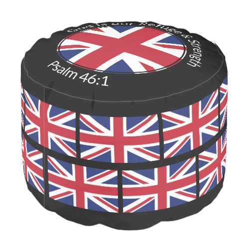 UNION JACK  Add Photo  Christian Scripture Pouf